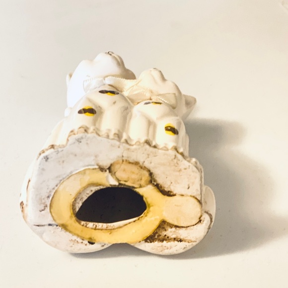 Mid Century Ceramic Cat Pair Boy Girl Vintage Figurine Bows Cat Lover - Picture 7 of 7